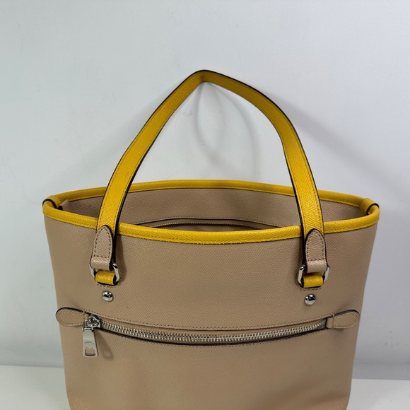 Coach Tan and Yellow Women's Tote Bag - Picture 7 of 13
